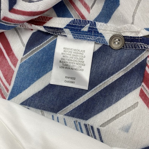 Alfred Dunner Button Up Blouse Women's 22W Red White & Blue 3/4 Sleeve NWT - Picture 11 of 15